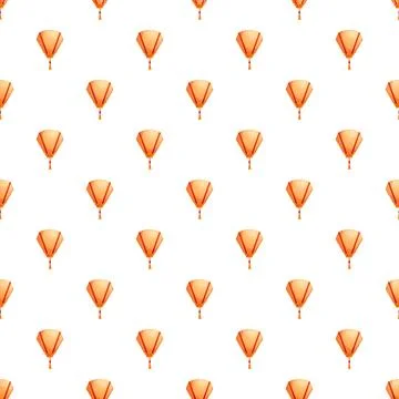 Seamless pattern with traditional orange asian lanterns Stock Illustration