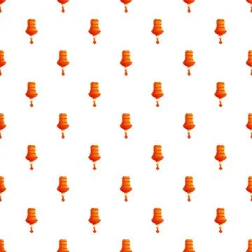 Seamless pattern with traditional orange chinese lanterns Illustrazione stock