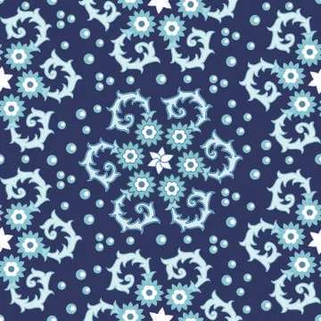 Seamless pattern in traditional oriental style, ornament with exotic flowers Stock Illustration