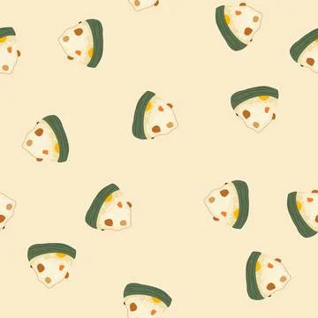 Seamless pattern traditional rice dumpling zongzi with sticky rice and fillin イラスト素材