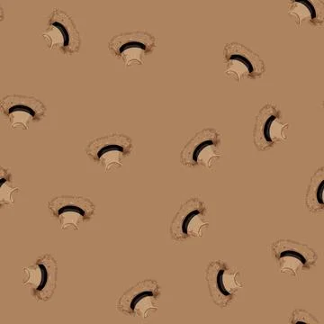 Seamless pattern traditional straw hat cartoon vector Stock Illustration
