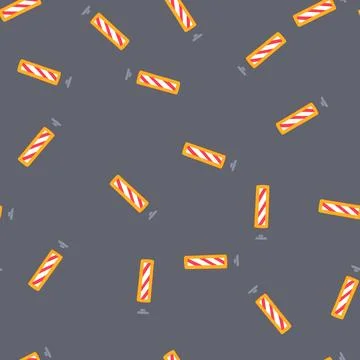 Seamless pattern traffic road barrier cartoon vector Illustrazione stock