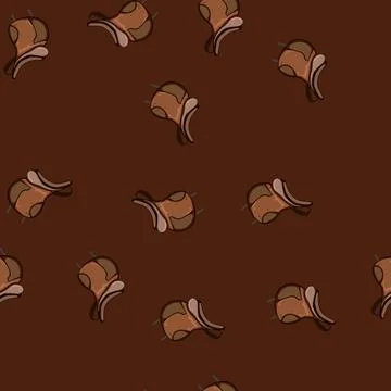 Seamless pattern trail saddle cartoon vector Stock Illustration