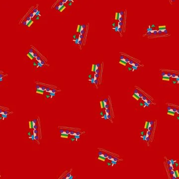 Seamless pattern train baby toy wooden color icon vector イラスト素材