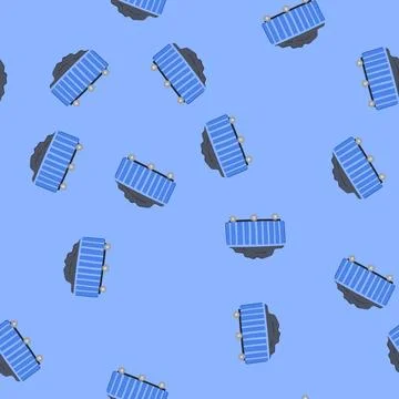Seamless pattern train coal wagon cartoon vector イラスト素材