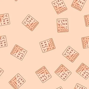 Seamless pattern training suture practice pad cartoon vector Stockillustratie