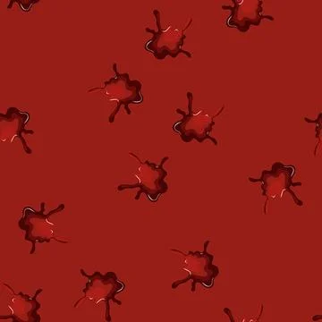 Seamless pattern transfer blood stain cartoon vector Stock Illustration