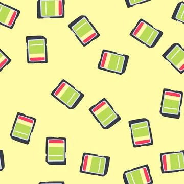 Seamless pattern transfer sd card cartoon vector Stock Illustration