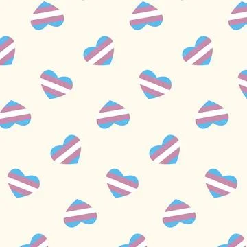Seamless pattern transgender flag heart. Pride Month concept. Stockillustratie