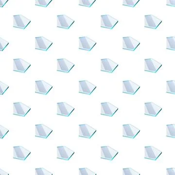 Seamless pattern with translucent glass shards on white background Illustrazione stock