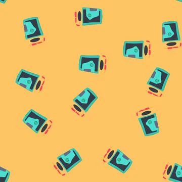 Seamless pattern transmitter gps beacon cartoon vector Illustrazione stock