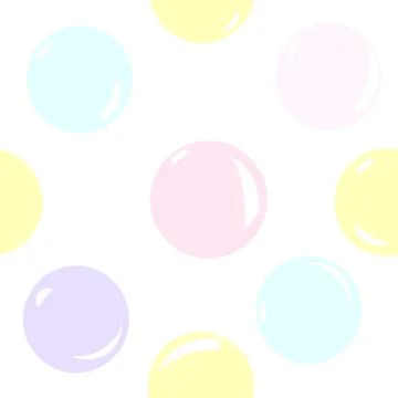 Seamless pattern on transparent background with pastel shades soap bubbles 스톡 일러스트