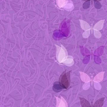 Seamless pattern, transparent butterflies Stock Illustration