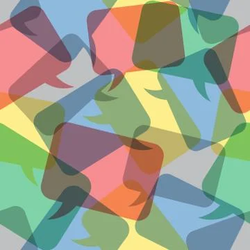 Seamless pattern transparent color speech bubbles Stock Illustration