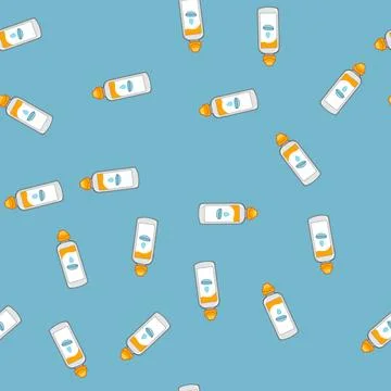 Seamless pattern transparent contact lens solution cartoon vector イラスト素材