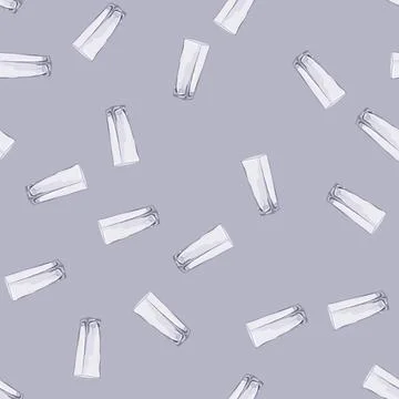Seamless pattern transparent glass vase flower cartoon vector 스톡 일러스트