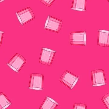 Seamless pattern transparent plastic cup cartoon vector Stock Illustration