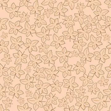 Seamless pattern with transparent silhouettes of maple leaves 스톡 일러스트