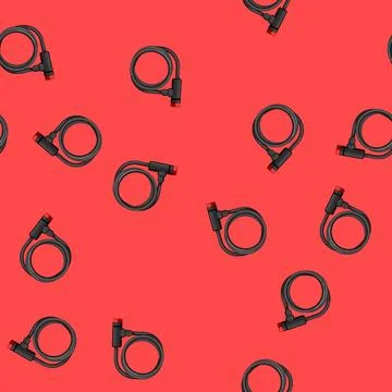 Seamless pattern transport bicycle lock cartoon vector Stock Illustration