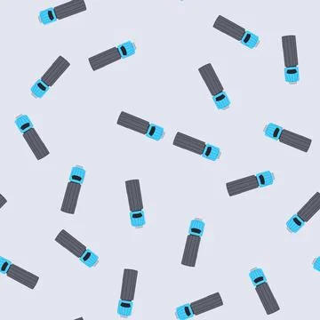 Seamless pattern transport car top view cartoon vector イラスト素材