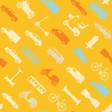 Seamless pattern with transport icons Stock Illustration