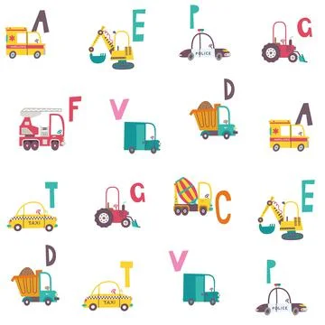 Seamless pattern with transport. Stock Illustration