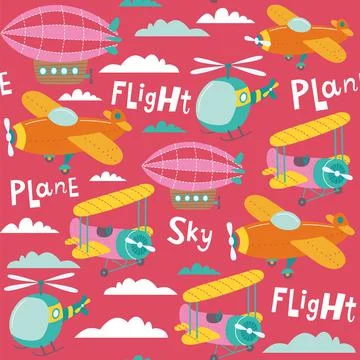 Seamless pattern with transport. Stock Illustration