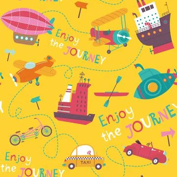 Seamless pattern with transport. Stock Illustration