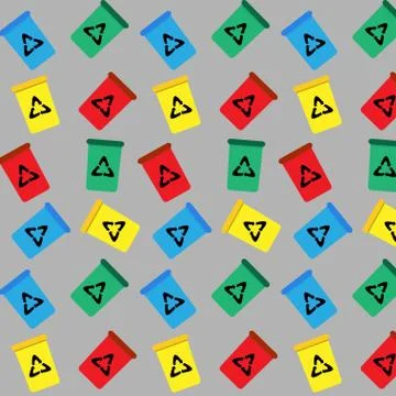 Seamless pattern trash bin Stock Illustration