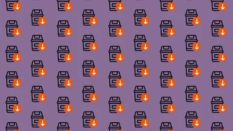 Seamless Pattern of Trash Can with Fire Icon. Stock Footage 325387277