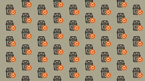 Seamless Pattern of Trash Cans with Checkmarks. Stock Footage 325387280
