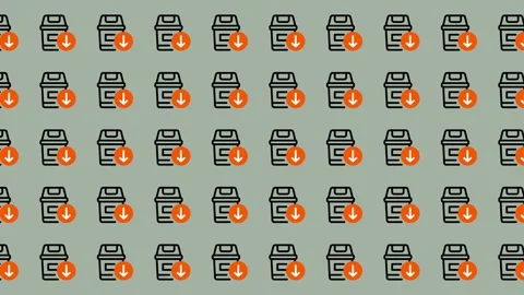Seamless Pattern of Trash Cans with Fire Icons. Stock Footage 325387294