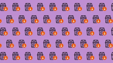 Seamless Pattern of Trash Cans with Fire Icons. Video stock 325387328