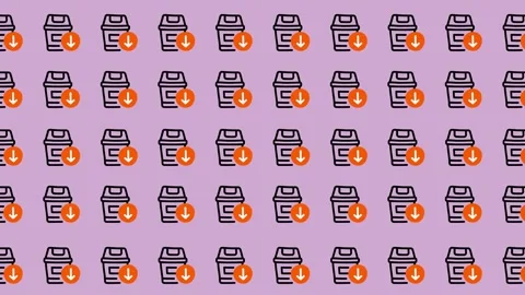 Seamless Pattern of Trash Cans with Fire Icons. Stock Footage 325387337