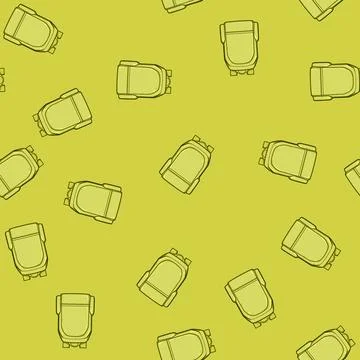 Seamless pattern travel backpack cartoon vector イラスト素材