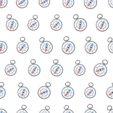 Seamless pattern with travel compasses Stock Illustration