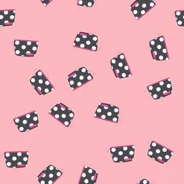 Seamless pattern travel cosmetic pouch cartoon vector Stock Illustration