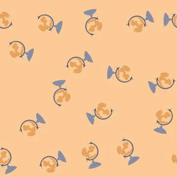 Seamless pattern travel globe cartoon vector Illustrazione stock