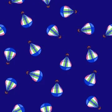 Seamless pattern travel hot air balloon cartoon vector Stock Illustration
