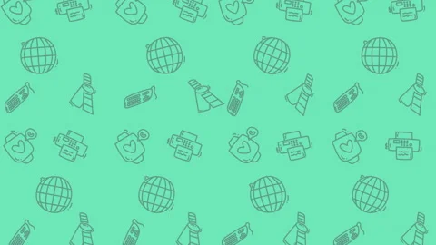 Seamless pattern of travel icons on chroma key green screen background Stock Footage 328594019