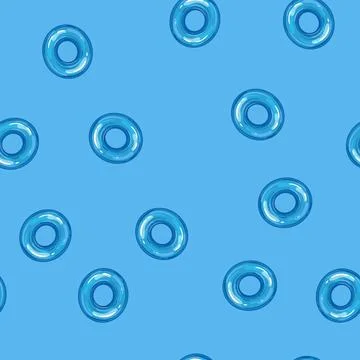 Seamless pattern travel inflatable ring cartoon vector Illustrazione stock