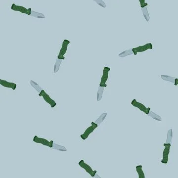 Seamless pattern travel knife camping cartoon vector Illustrazione stock
