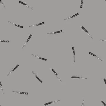 Seamless pattern travel knife camping cartoon vector Stock Illustration