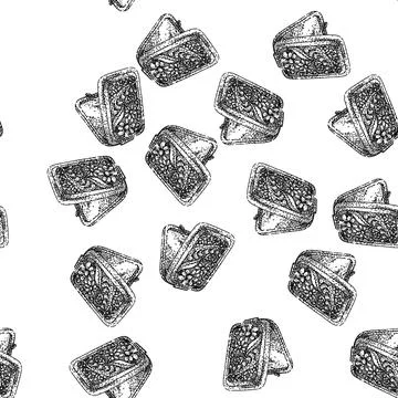 Seamless pattern travel pocket mirror sketch hand drawn Stock Illustration