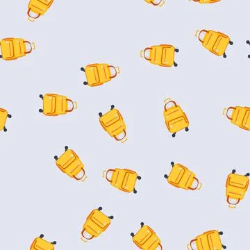Seamless pattern travel rolling luggage cartoon vector Illustrazione stock