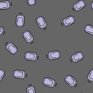 Seamless pattern travel soft shell suitcase cartoon vector 库存插图