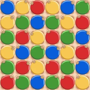 Seamless pattern with tray of Christmas tree balls Stock Illustration