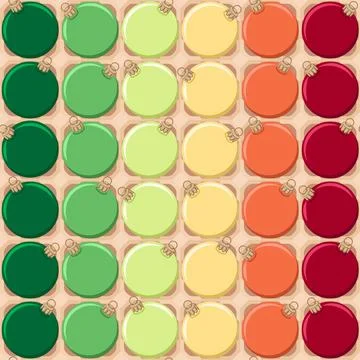 Seamless pattern with tray of Christmas tree balls Stock Illustration