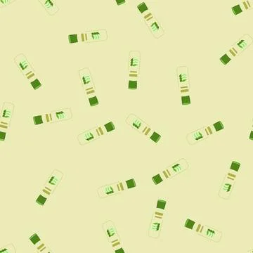 Seamless pattern treatment aloe vera cosmetic cartoon vector Stock Illustration