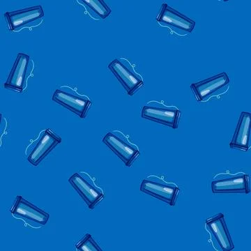 Seamless pattern treatment dental floss cartoon vector color Illustrazione stock